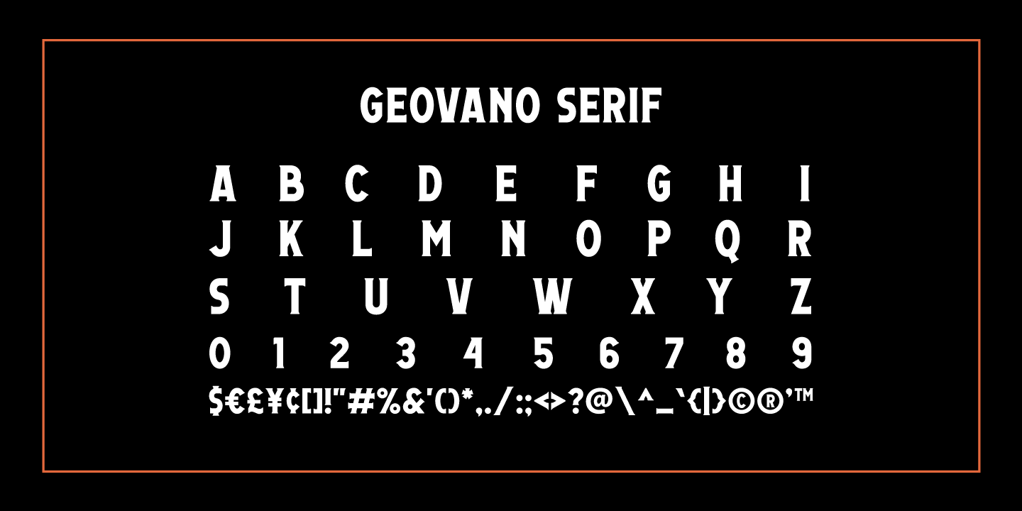 Пример шрифта Geovano #3